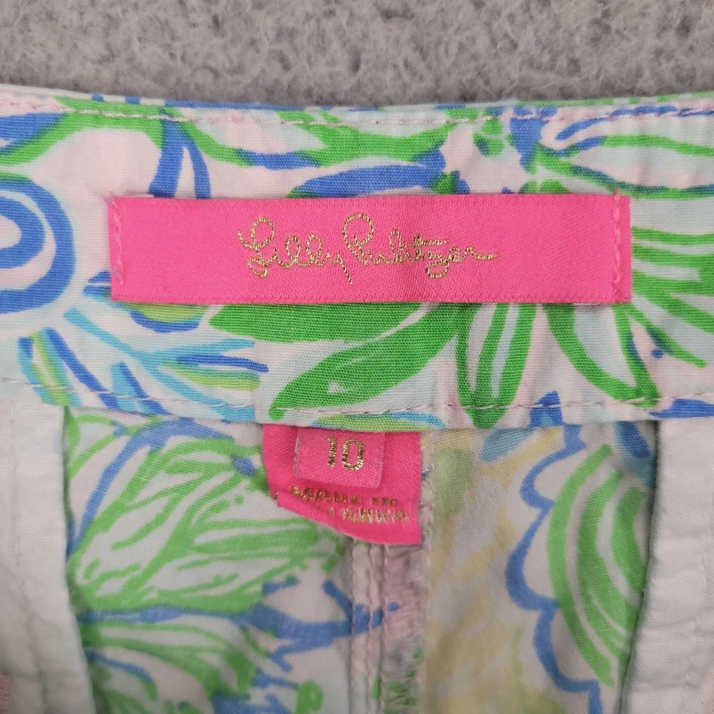 LILLY PULITZER Shorts Size 10 Buttercup Scallop Hem Lightweight 4